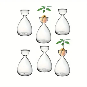2/6pcsSmall Avocado Seed Starter Vase, Avocado Tree Growing Kit, Avocado Glass Plant Pot