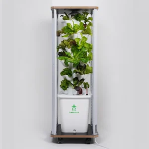 DPROOTS 30 Pods Vertical Indoor Hydroponic Garden Tower System with Grow Light
